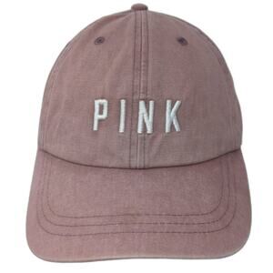 PINK Slideback Baseball Cap Pink One Size Embroidered Spell Out Solid